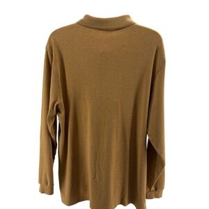 Jos A Bank Travelers Collection Men's Large Long Sleeve Polo Shirt Gold Cotton